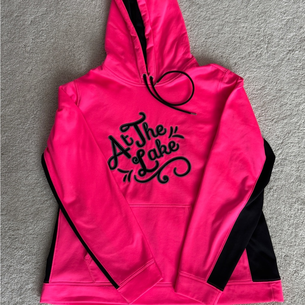 Pink Hoodie with Black Accents